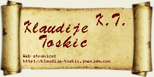Klaudije Toskić vizit kartica